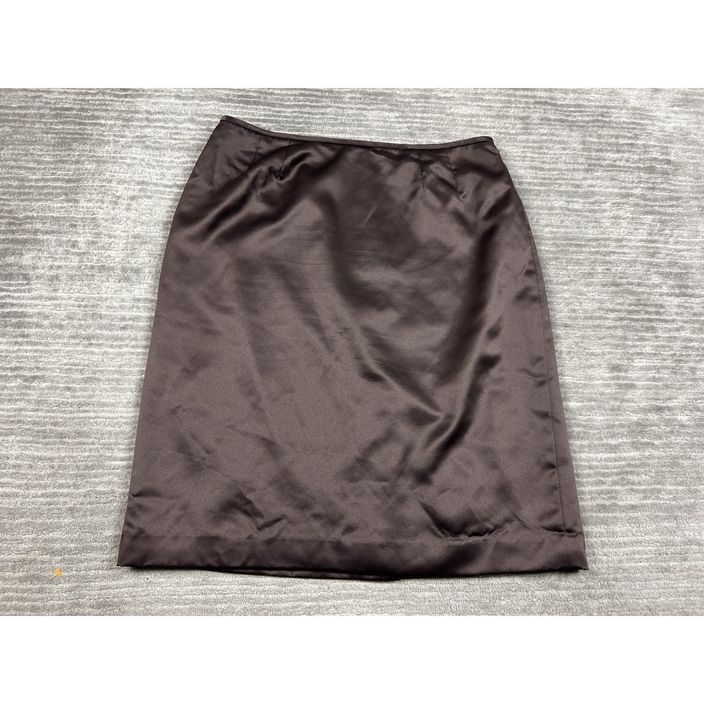 Collections‎ for Le Suit Skirt Womens 14P Brown Lined Knee Length Straight